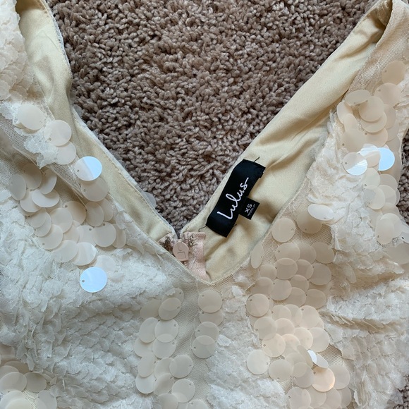 Lulu’s Still in Love Cream Sequin Maxi dress - Picture 3 of 4